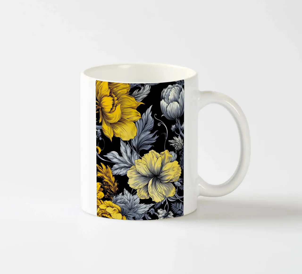 Fiori eleganti tazza in ceramica da Lionmixart
