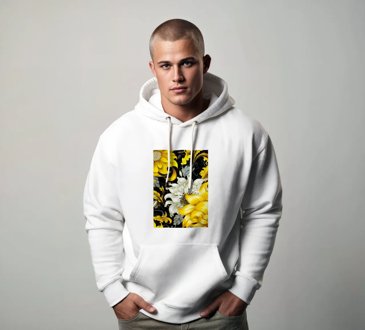 Fiori eleganti felpa con cappuccio da Lionmixart