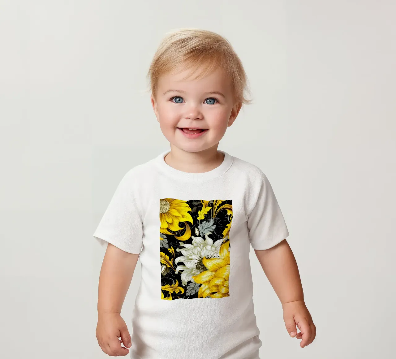 Fiori eleganti maglietta neonato da Lionmixart