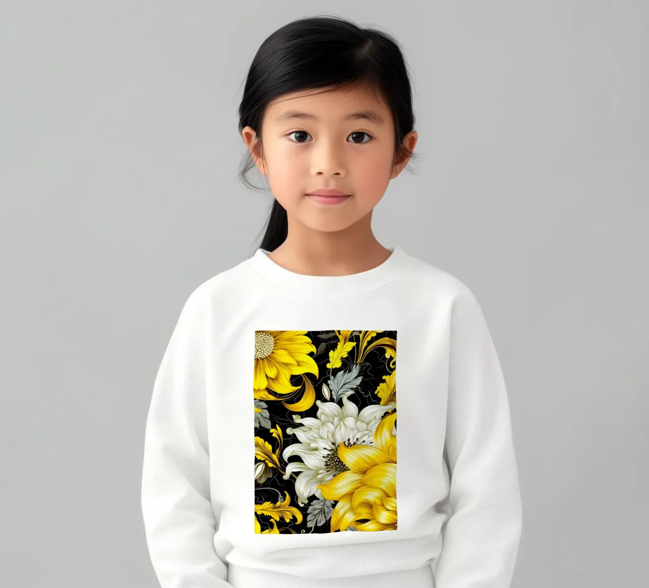 Fiori eleganti felpa bambino da Lionmixart