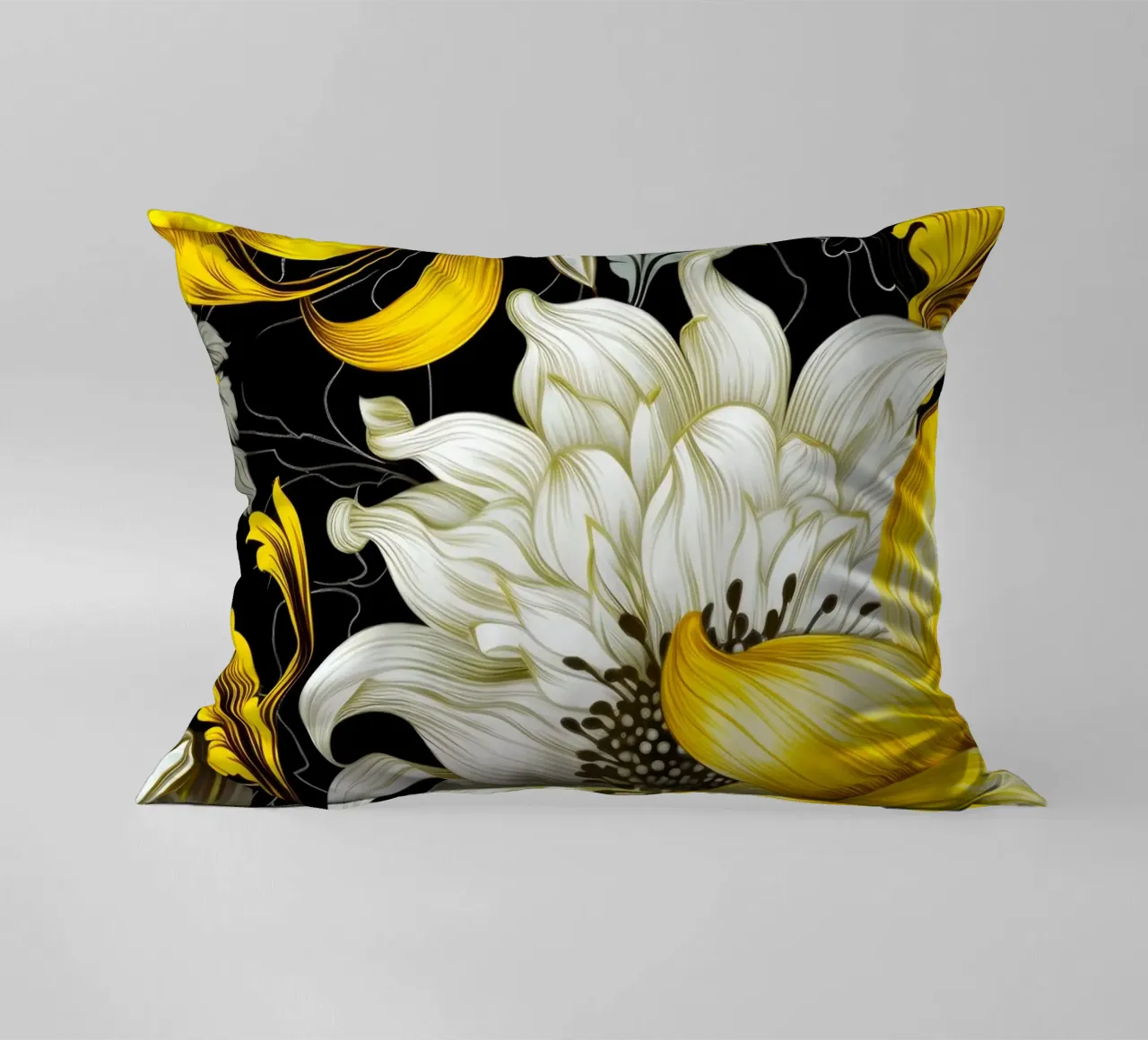 Fiori eleganti cuscino da Lionmixart