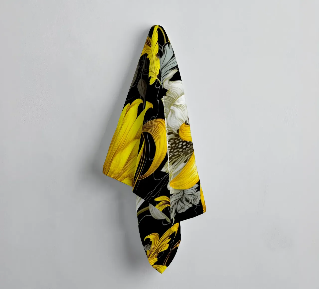 Fiori eleganti asciugamano da bagno da Lionmixart