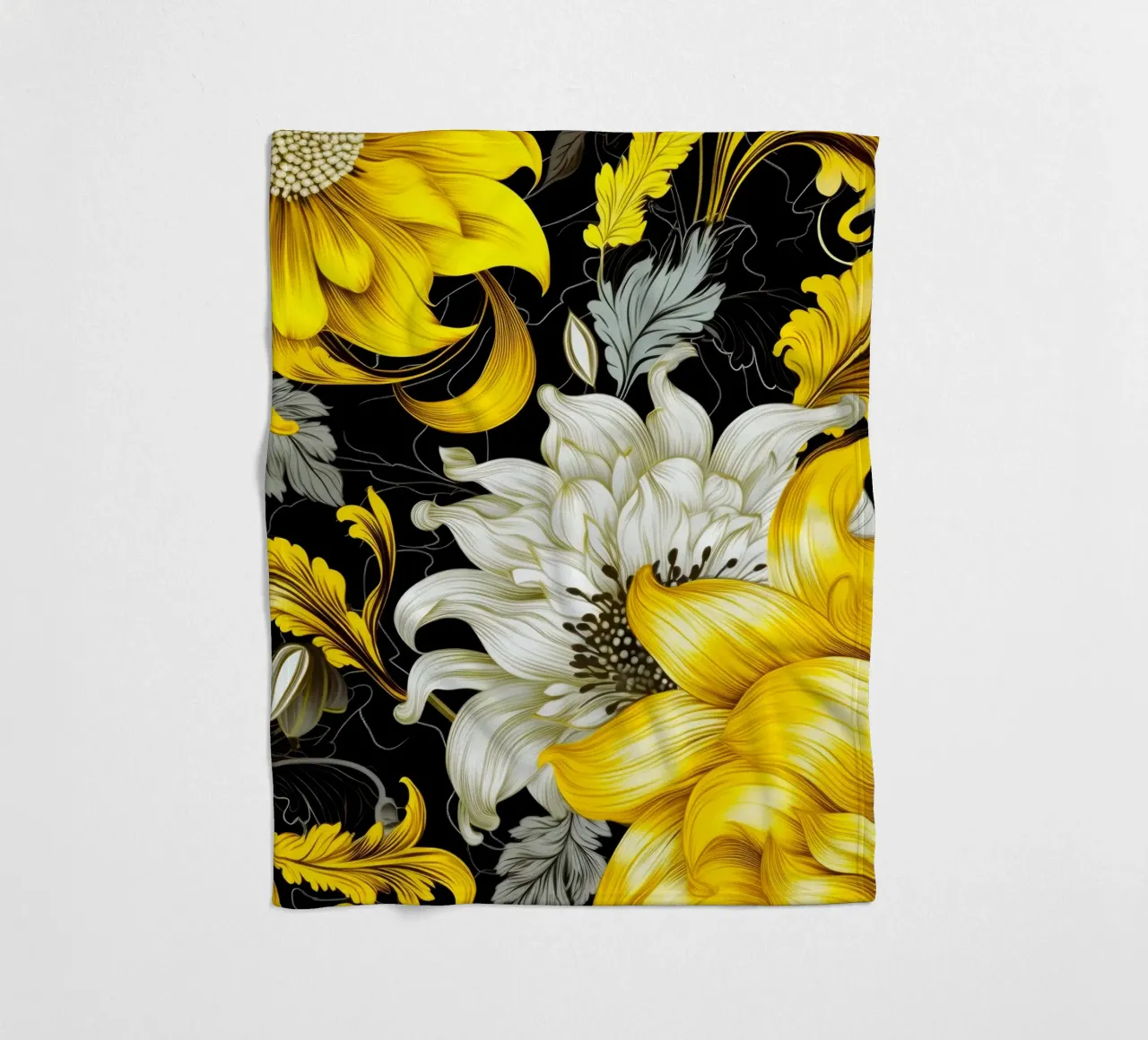 Fiori eleganti coperta in pile da Lionmixart