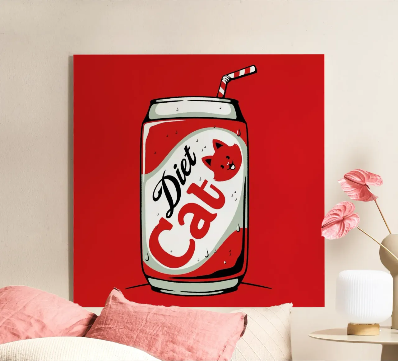 Diet Cat Can Pop Soda plexiglass da Tobe Fonseca