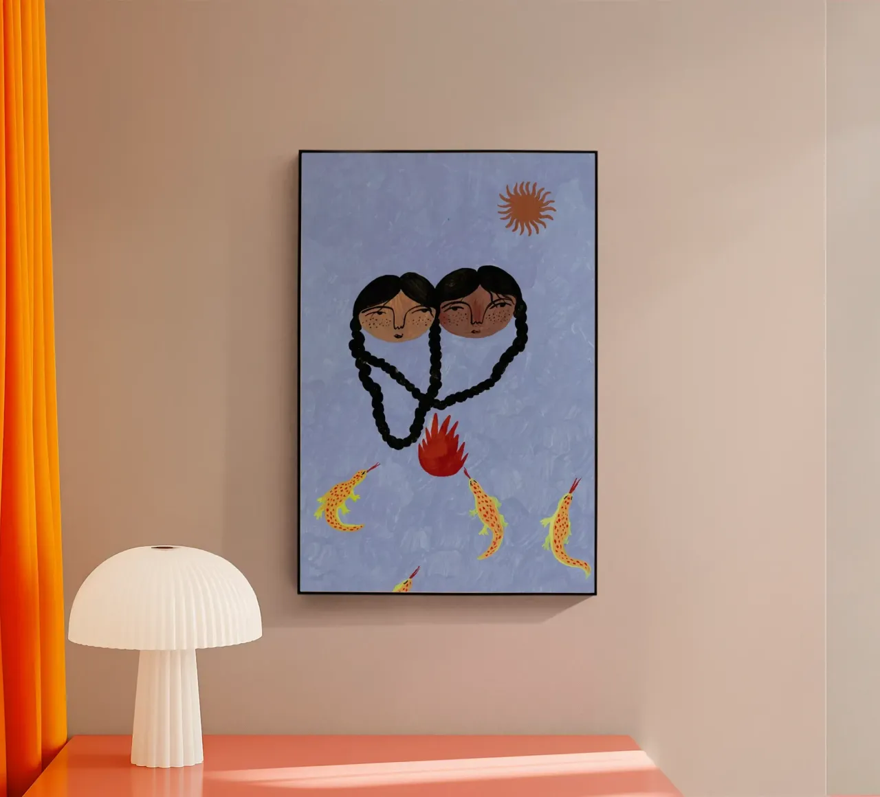 Fire and Sun plexiglass da Nudes and Croissants