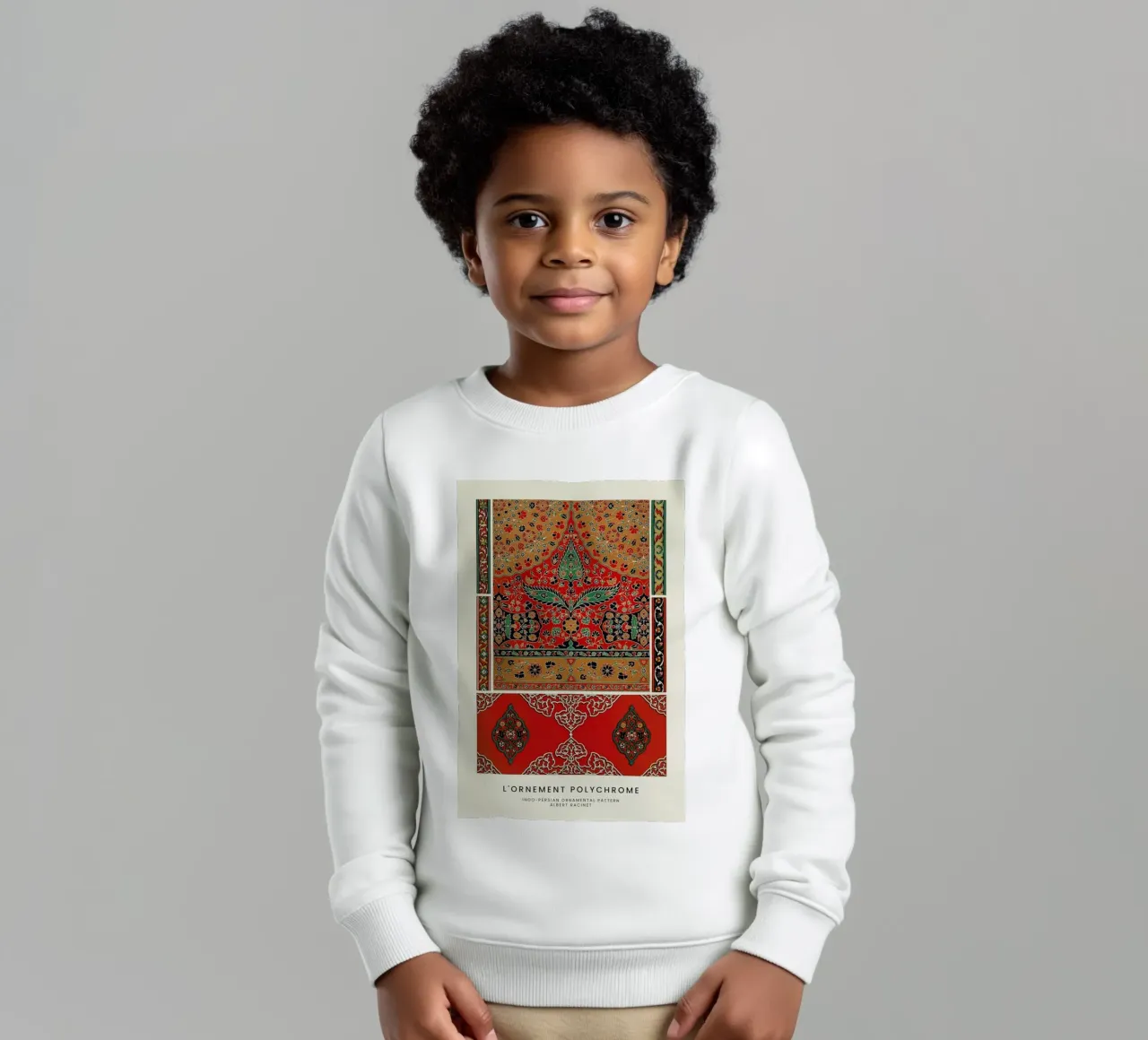 Racinet -  Indo-Persian Ornamental Pattern III kids sweatshirt by Vintage by JUNIQE