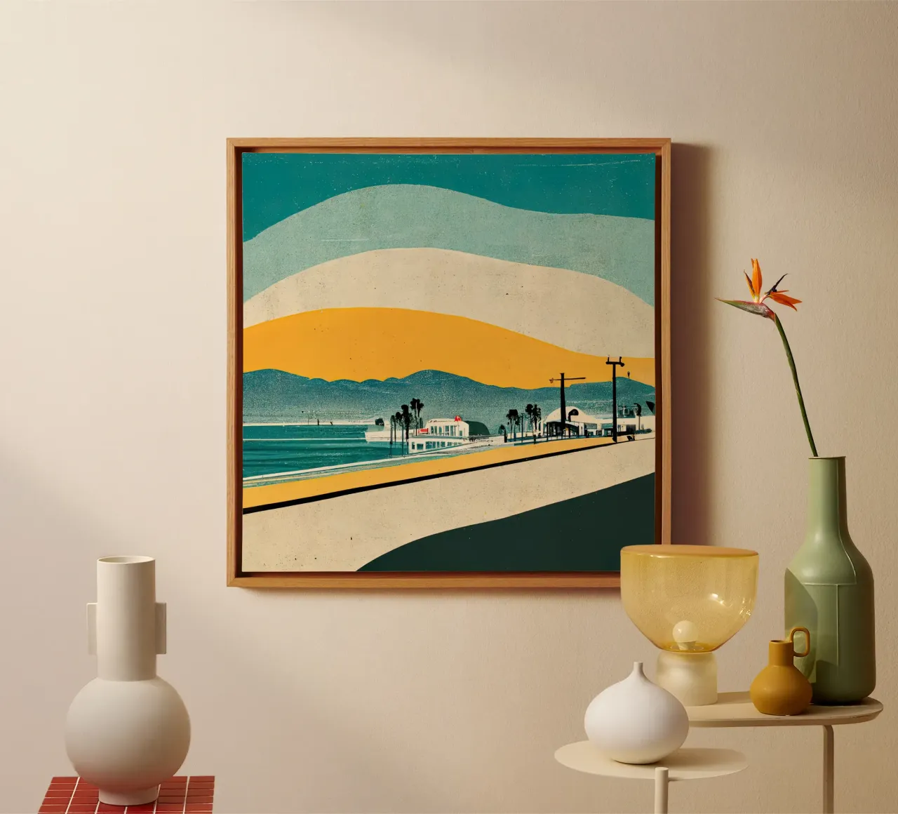 Muurkunst van Imagine canvas met Baklijst van Imagine