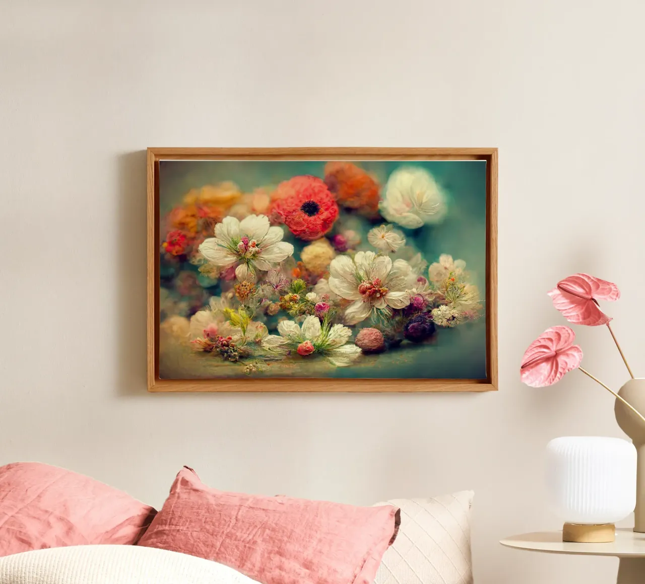 Muurkunst van Imagine canvas met Baklijst van Imagine