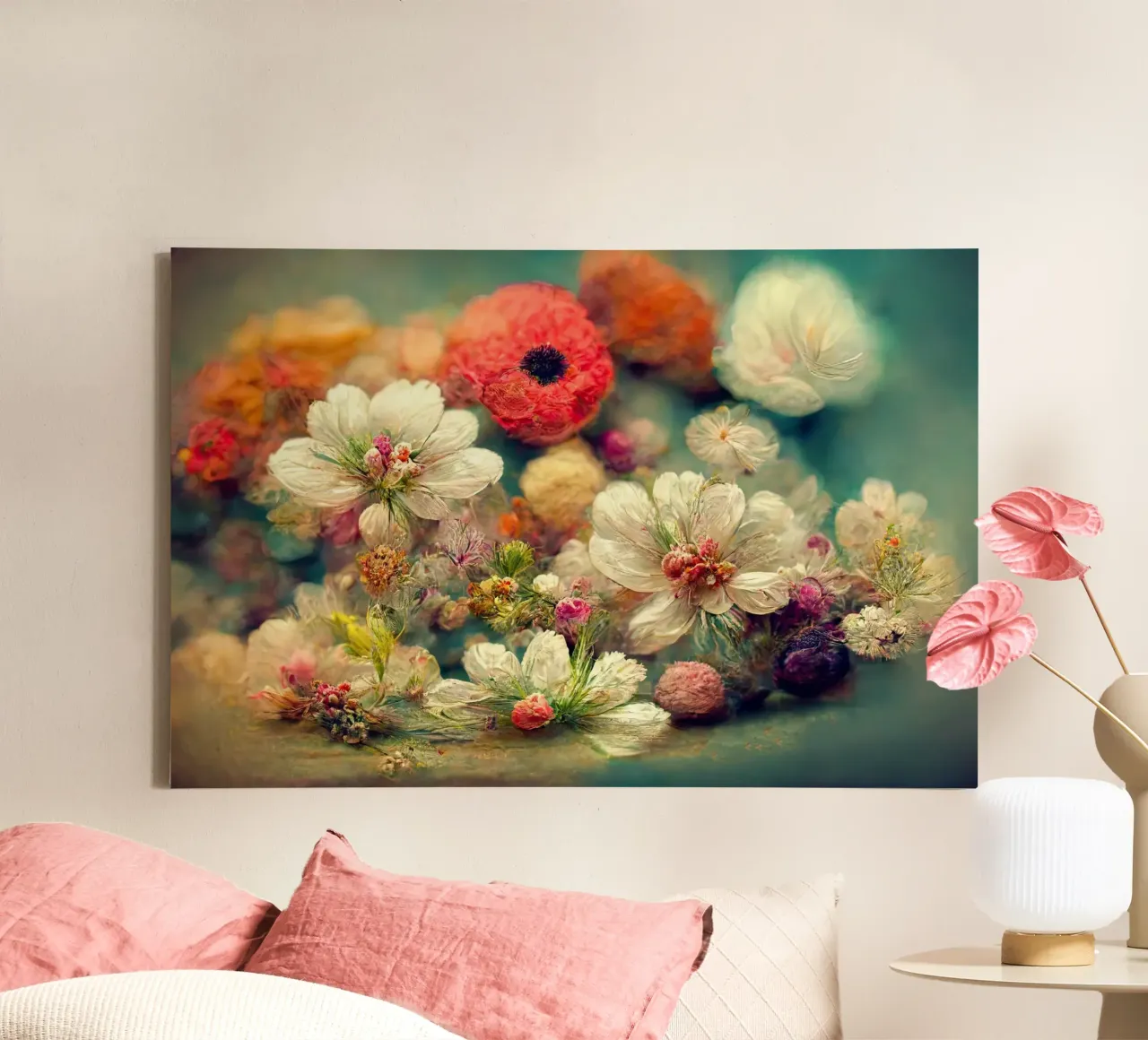 Muurkunst van Imagine canvas met Baklijst van Imagine
