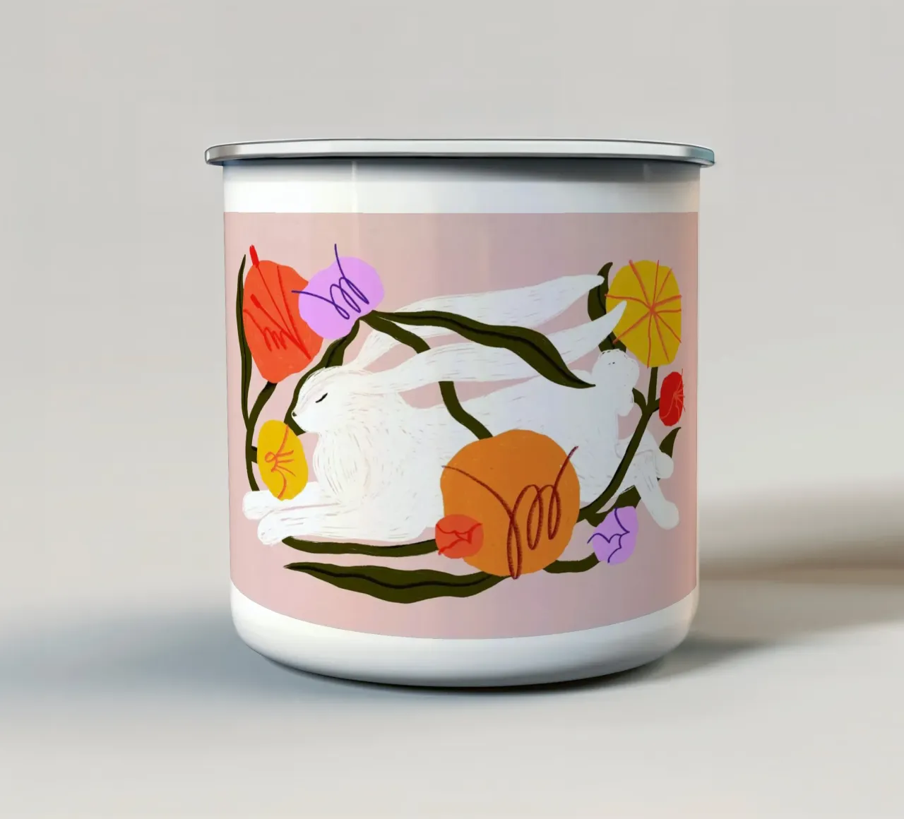 Blooming Bunny II tazza in smalto da Pure