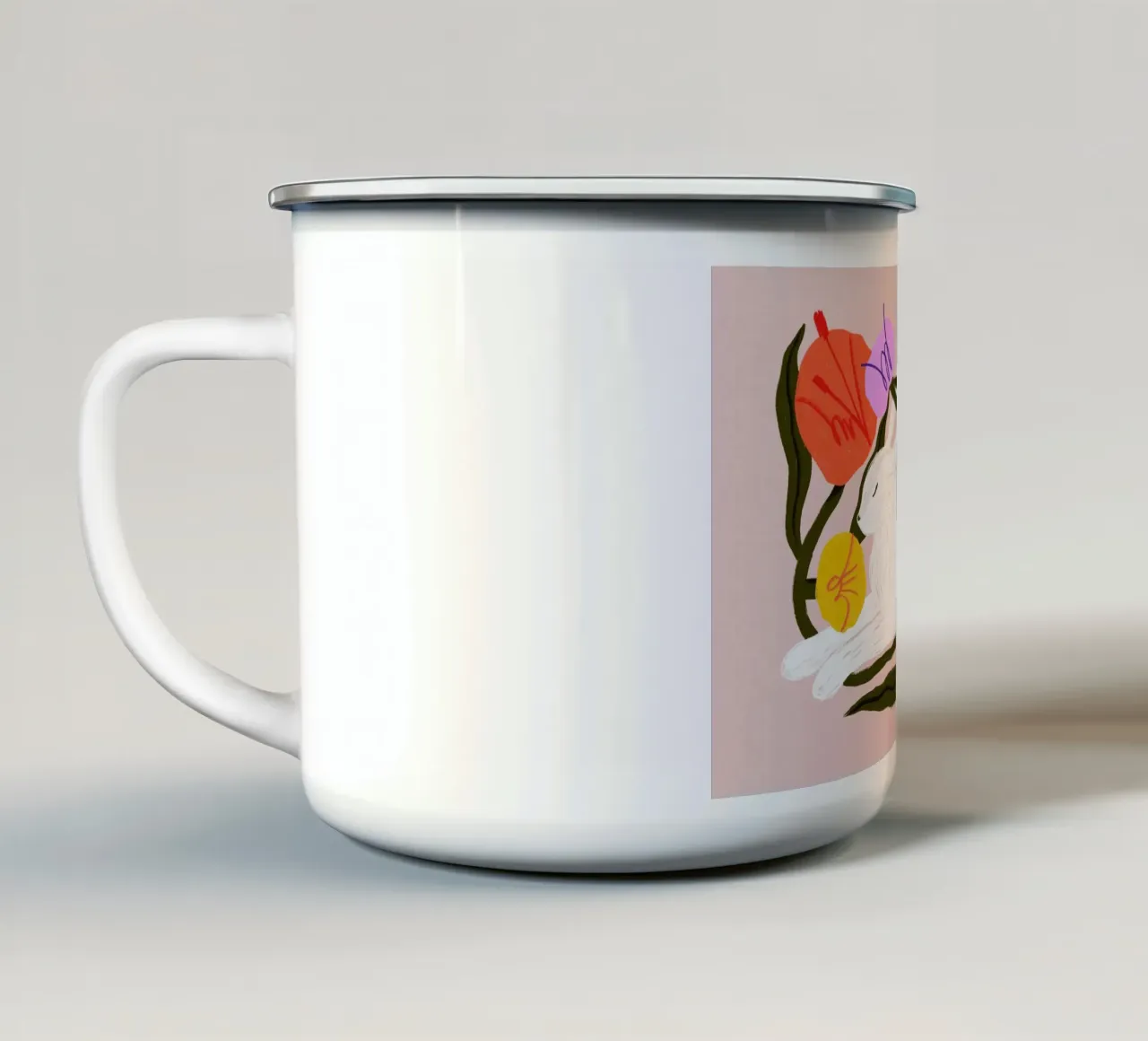 Blooming Bunny II tazza in smalto da Pure