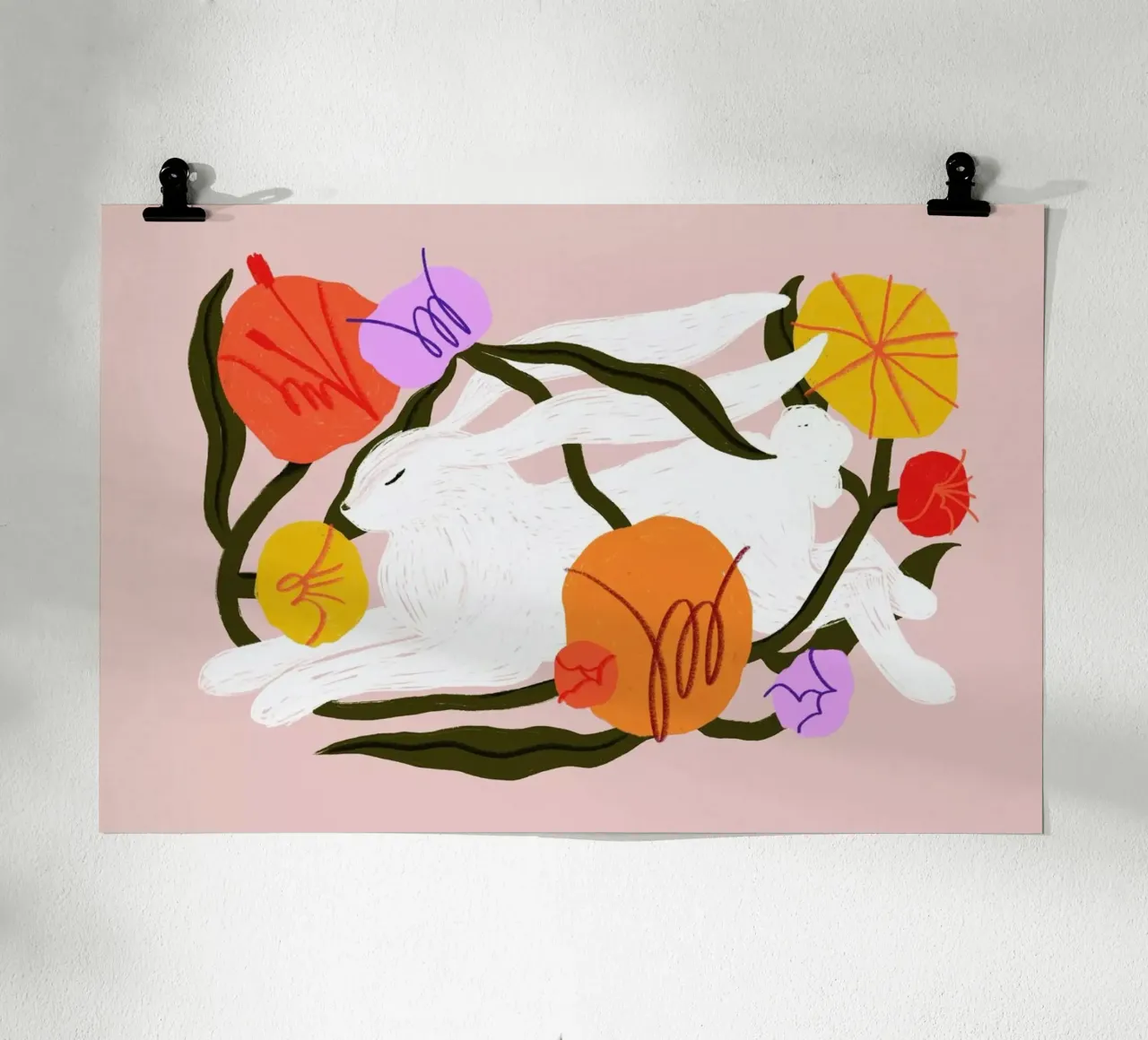 Blooming Bunny II poster con telaio in alluminio da Pure