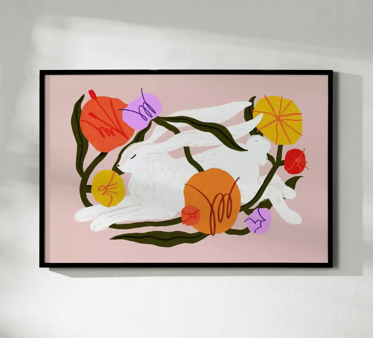 Blooming Bunny II poster con telaio in alluminio da Pure
