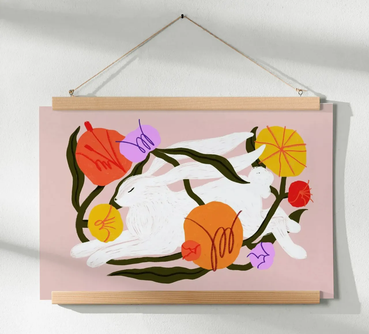 Blooming Bunny II poster con telaio in alluminio da Pure