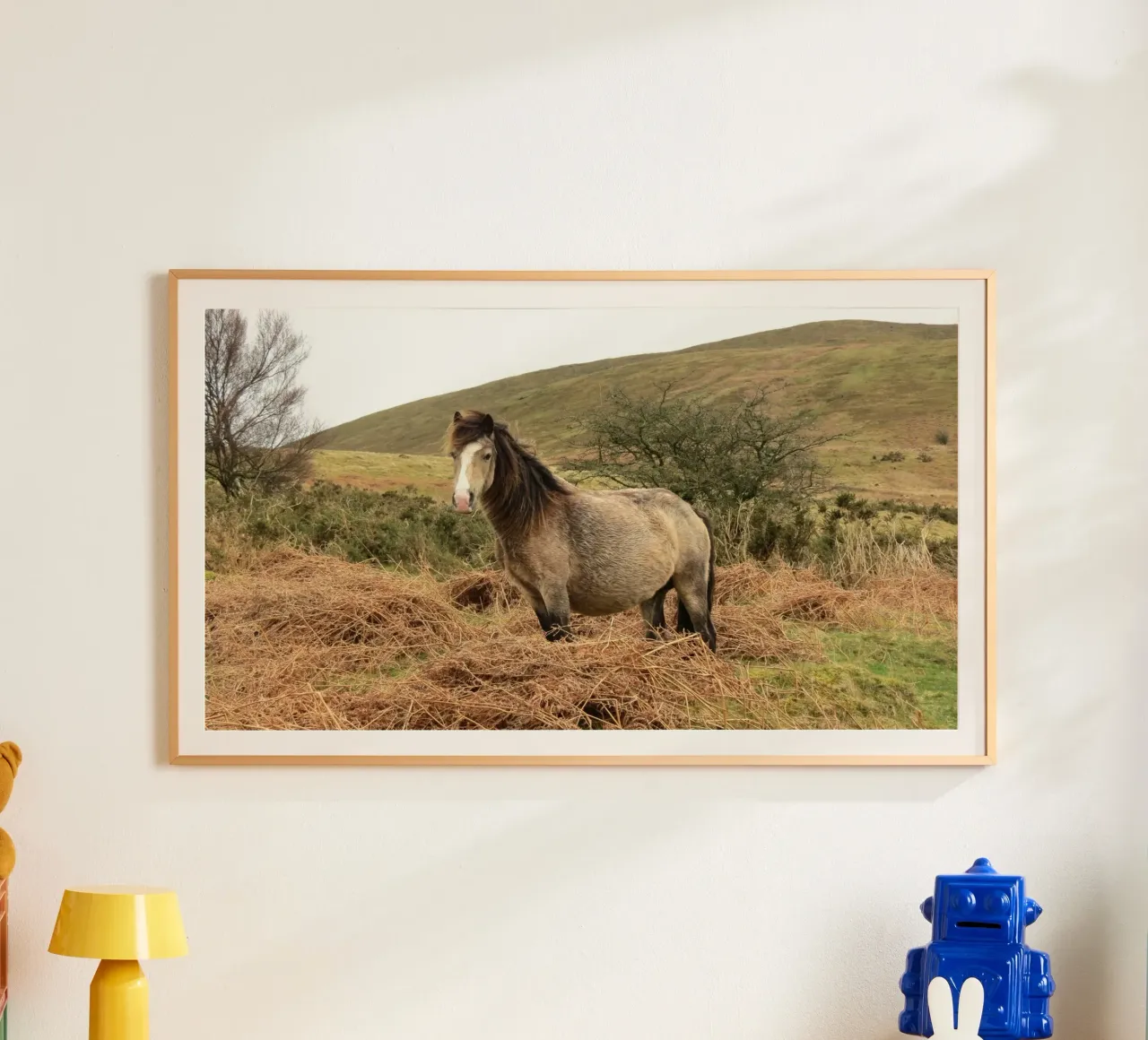 cavallo marrone equino poster con telaio in alluminio da Horsire