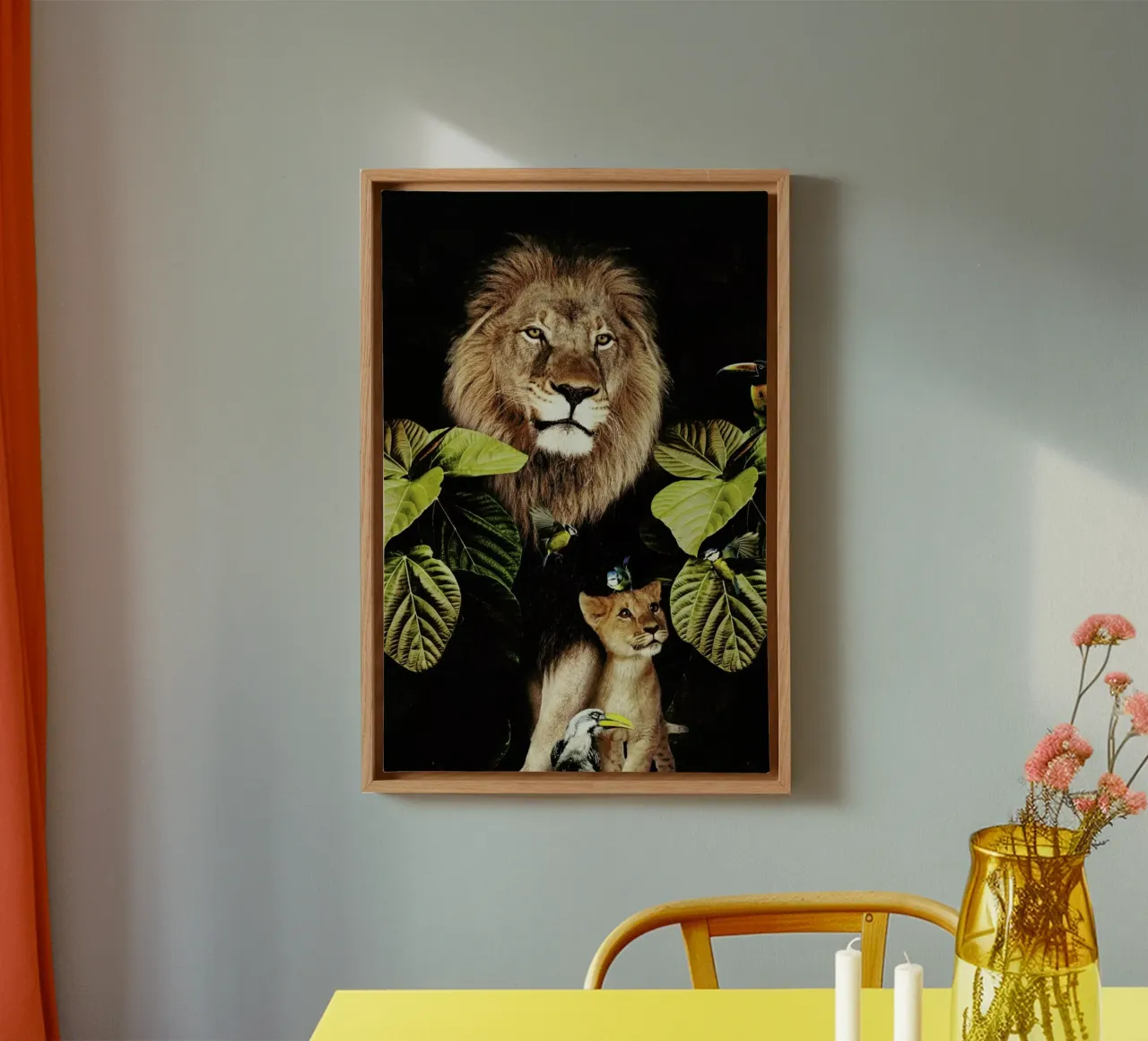 Lion And Cub 2 tela con Cornice a cassetta da Wouter Rikken