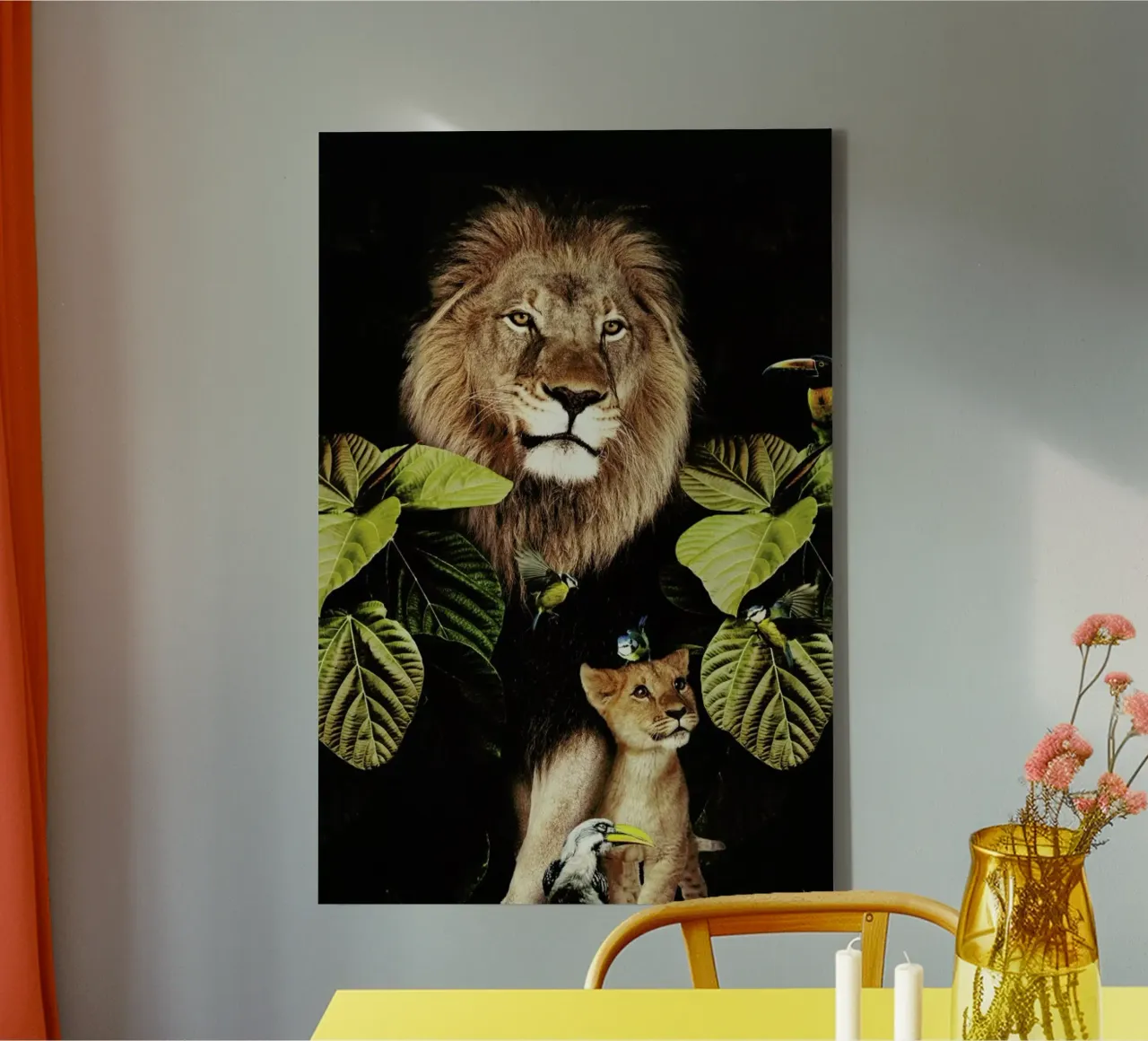 Lion And Cub 2 tela con Cornice a cassetta da Wouter Rikken
