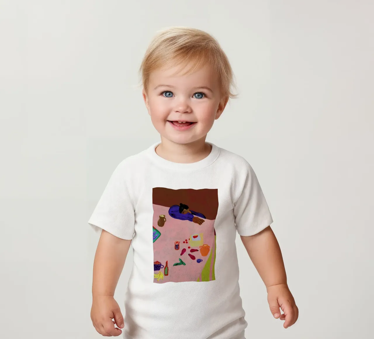 Resting on a Table camiseta de bebé de Nudes and Croissants