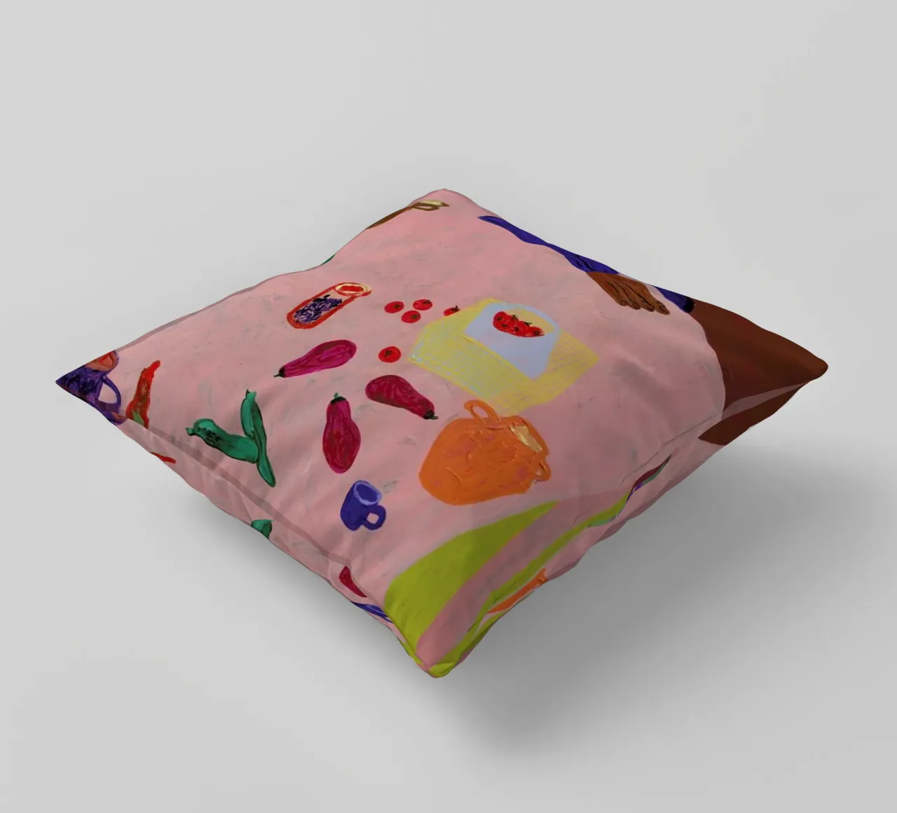 Resting on a Table cuscino da Nudes and Croissants