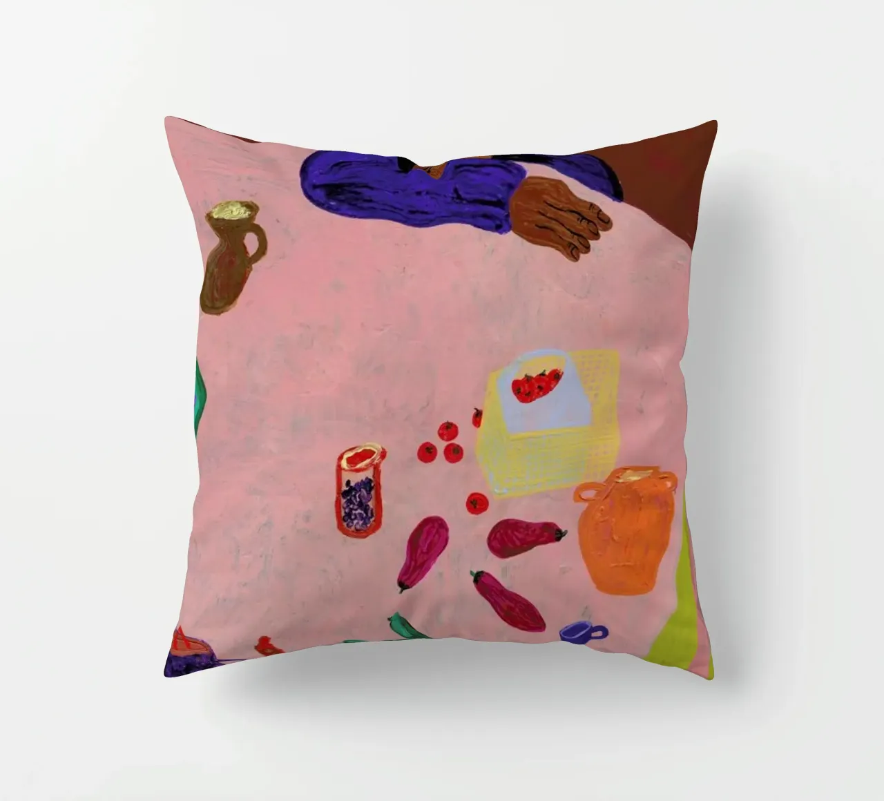 Resting on a Table cuscino da Nudes and Croissants