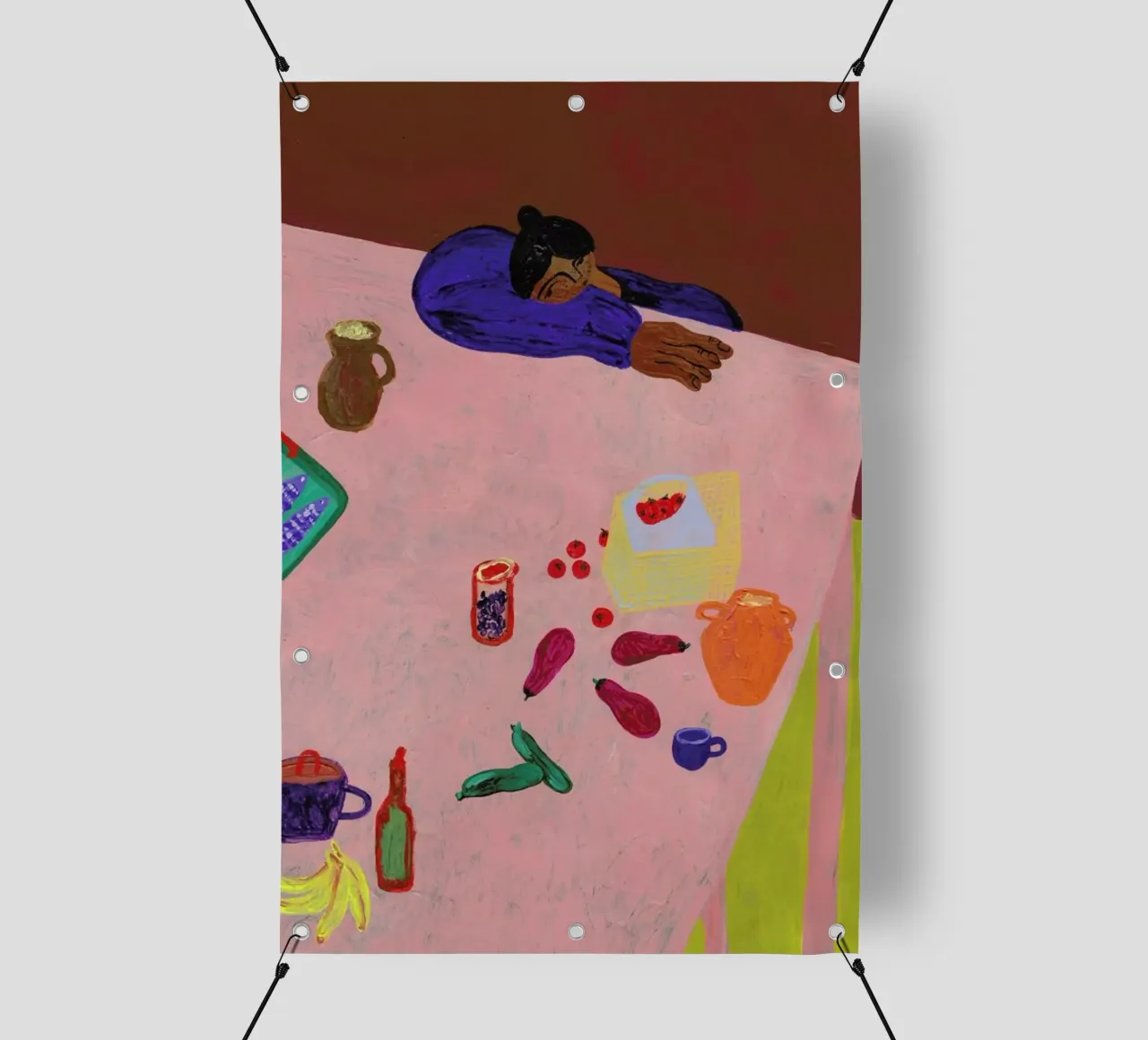 Resting on a Table telo in pvc da Nudes and Croissants