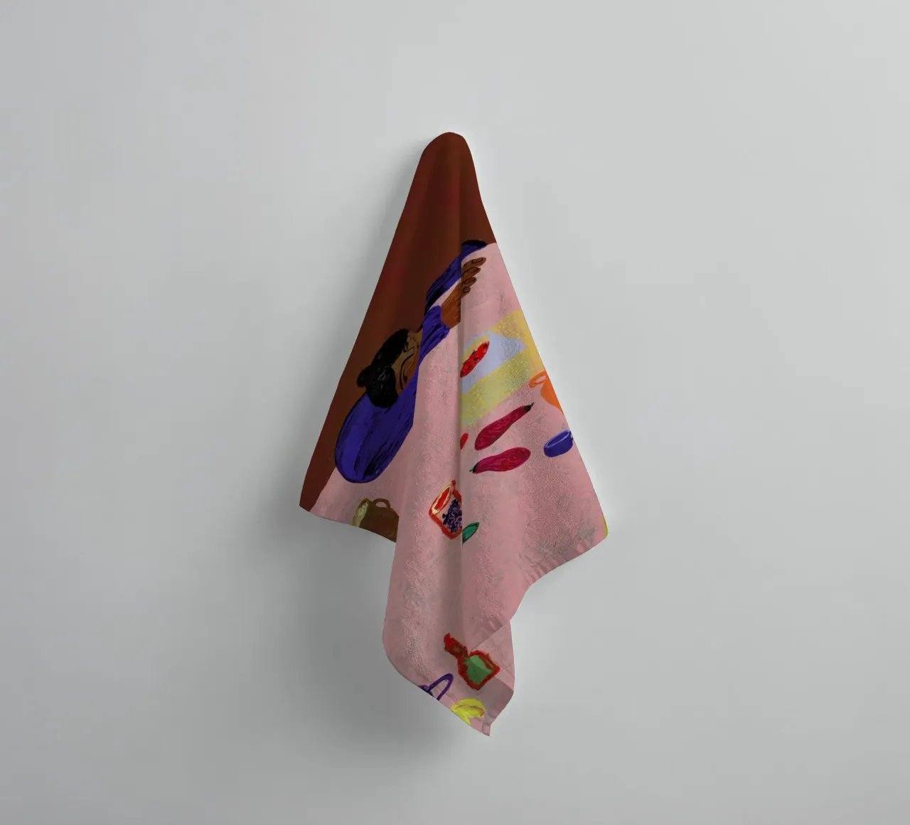 Resting on a Table asciugamano da bagno da Nudes and Croissants