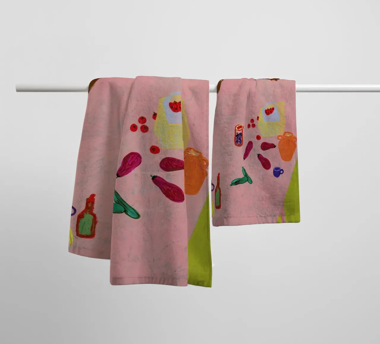 Resting on a Table asciugamano da bagno da Nudes and Croissants