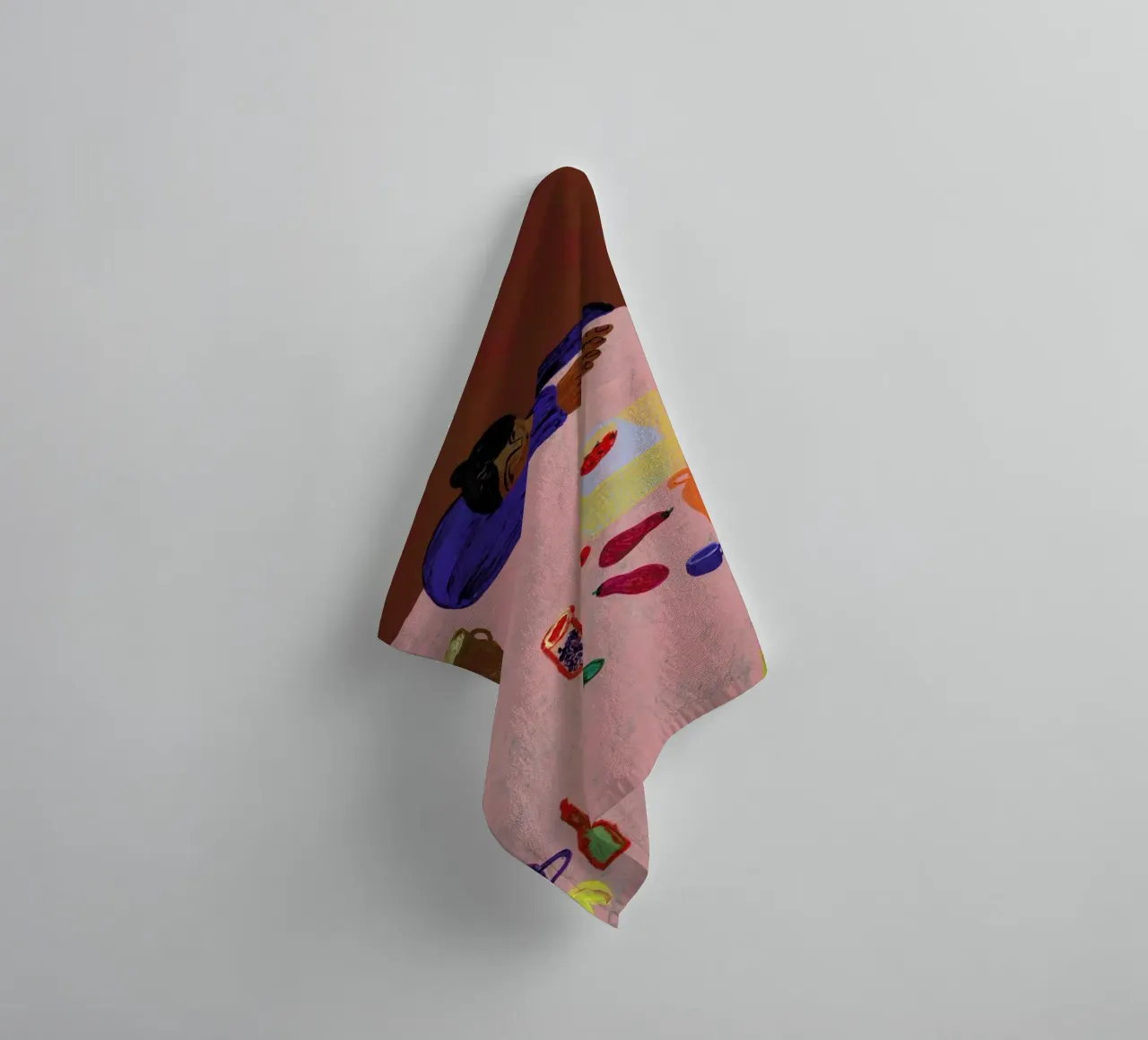 Resting on a Table asciugamano da bagno da Nudes and Croissants