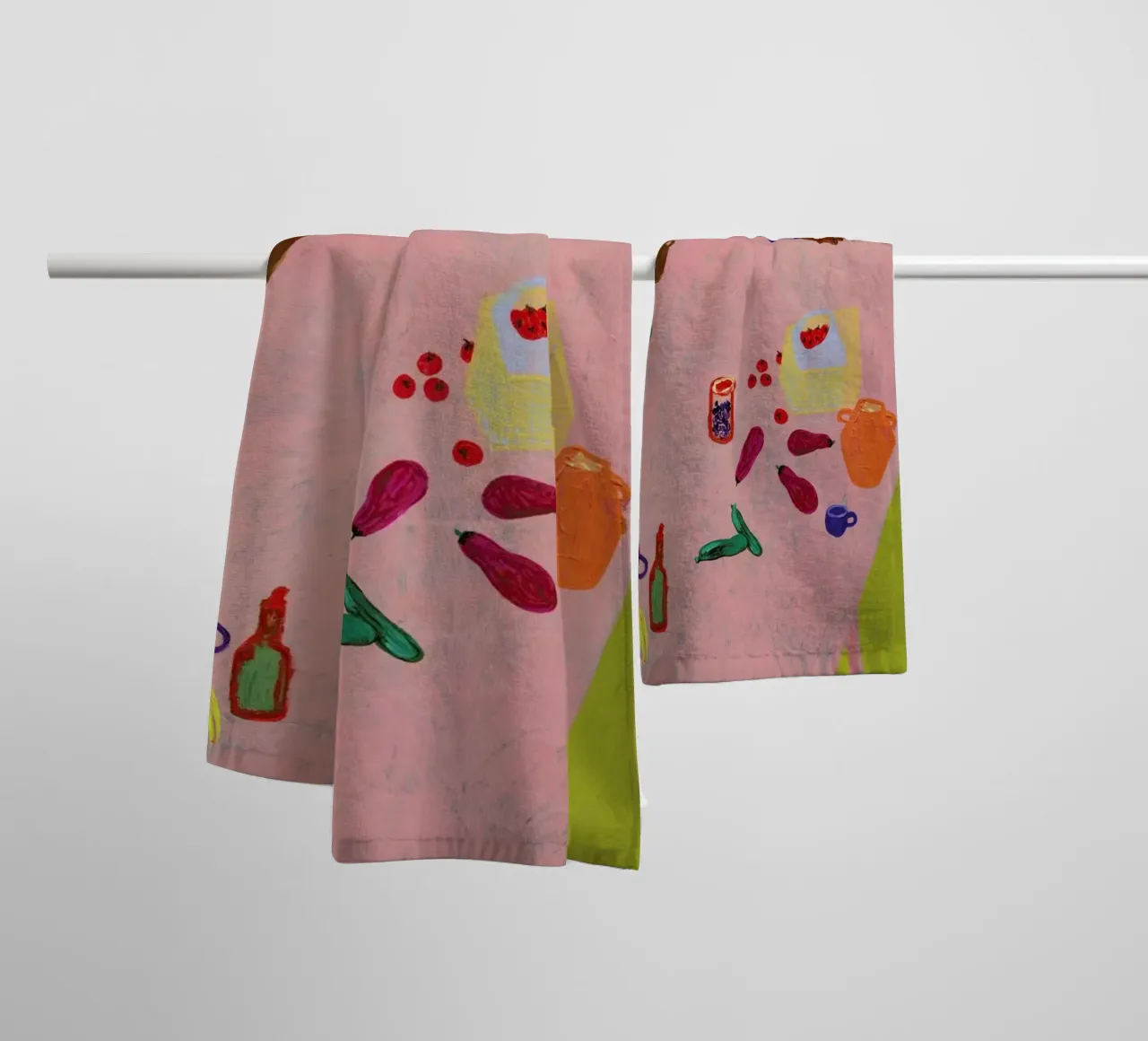 Resting on a Table asciugamano da bagno da Nudes and Croissants