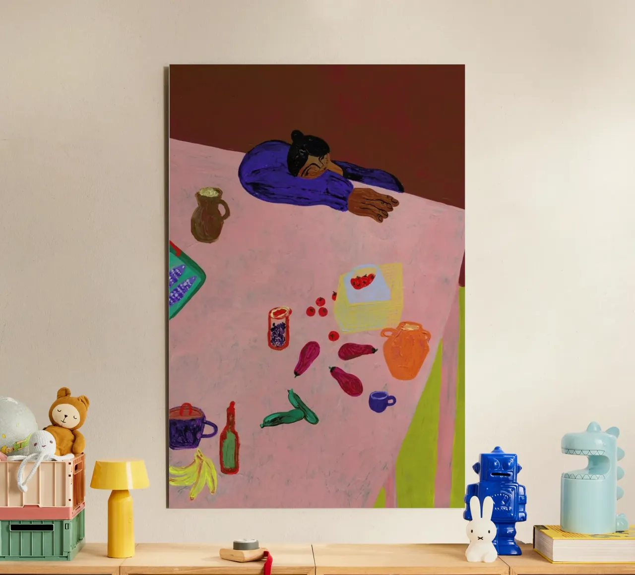 Resting on a Table alluminio dibond da Nudes and Croissants