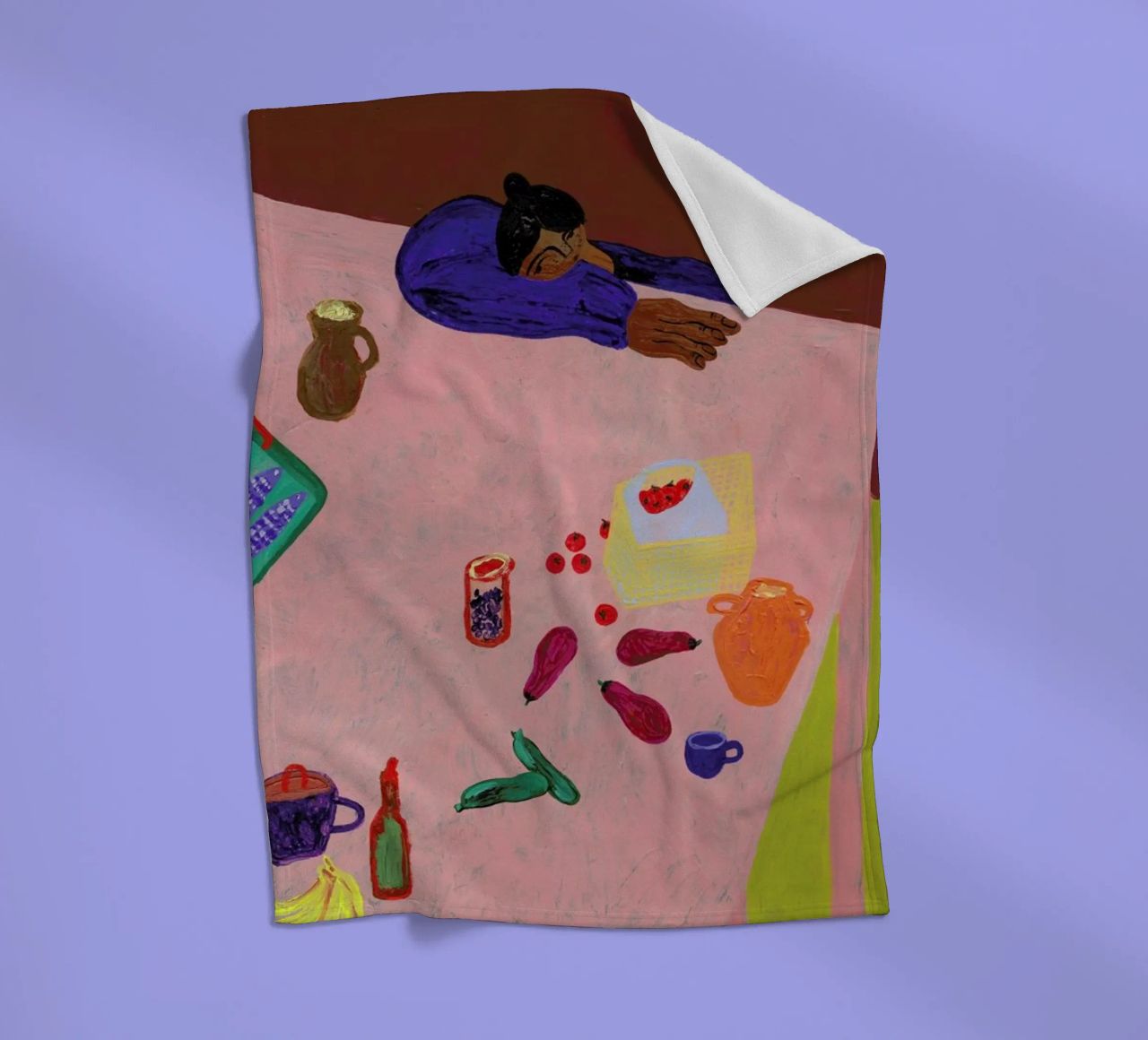Resting on a Table coperta in pile da Nudes and Croissants