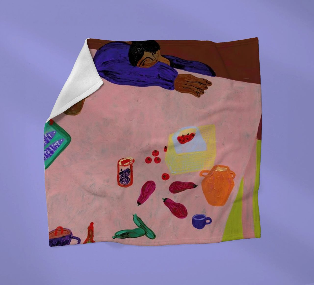 Resting on a Table coperta in pile da Nudes and Croissants