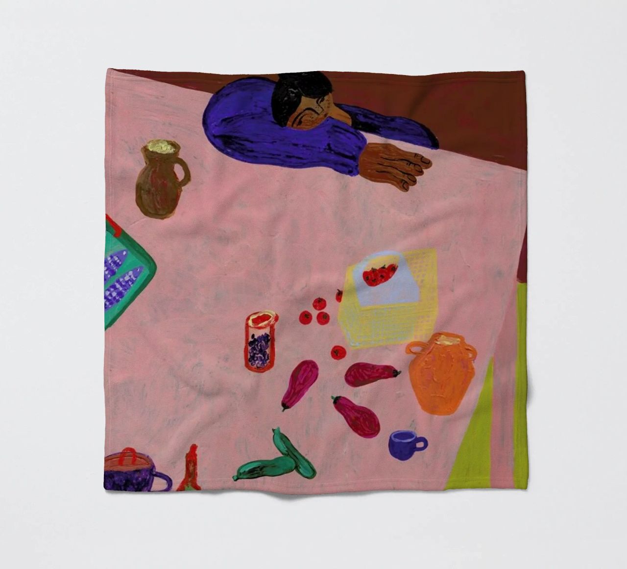 Resting on a Table coperta in pile da Nudes and Croissants