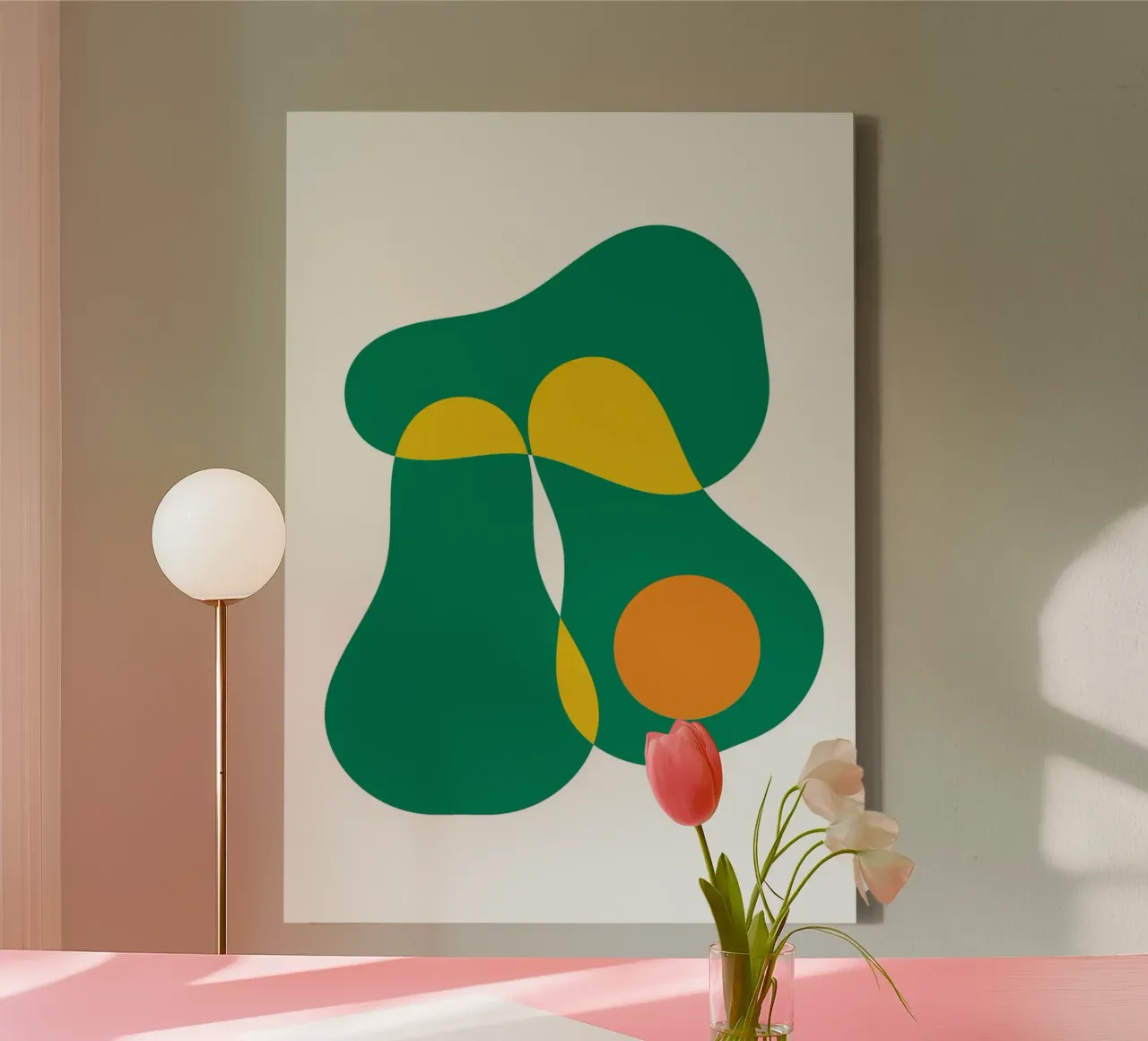 Bauhaus Avocado Plak canvas met Baklijst van Family Bauhaus Art