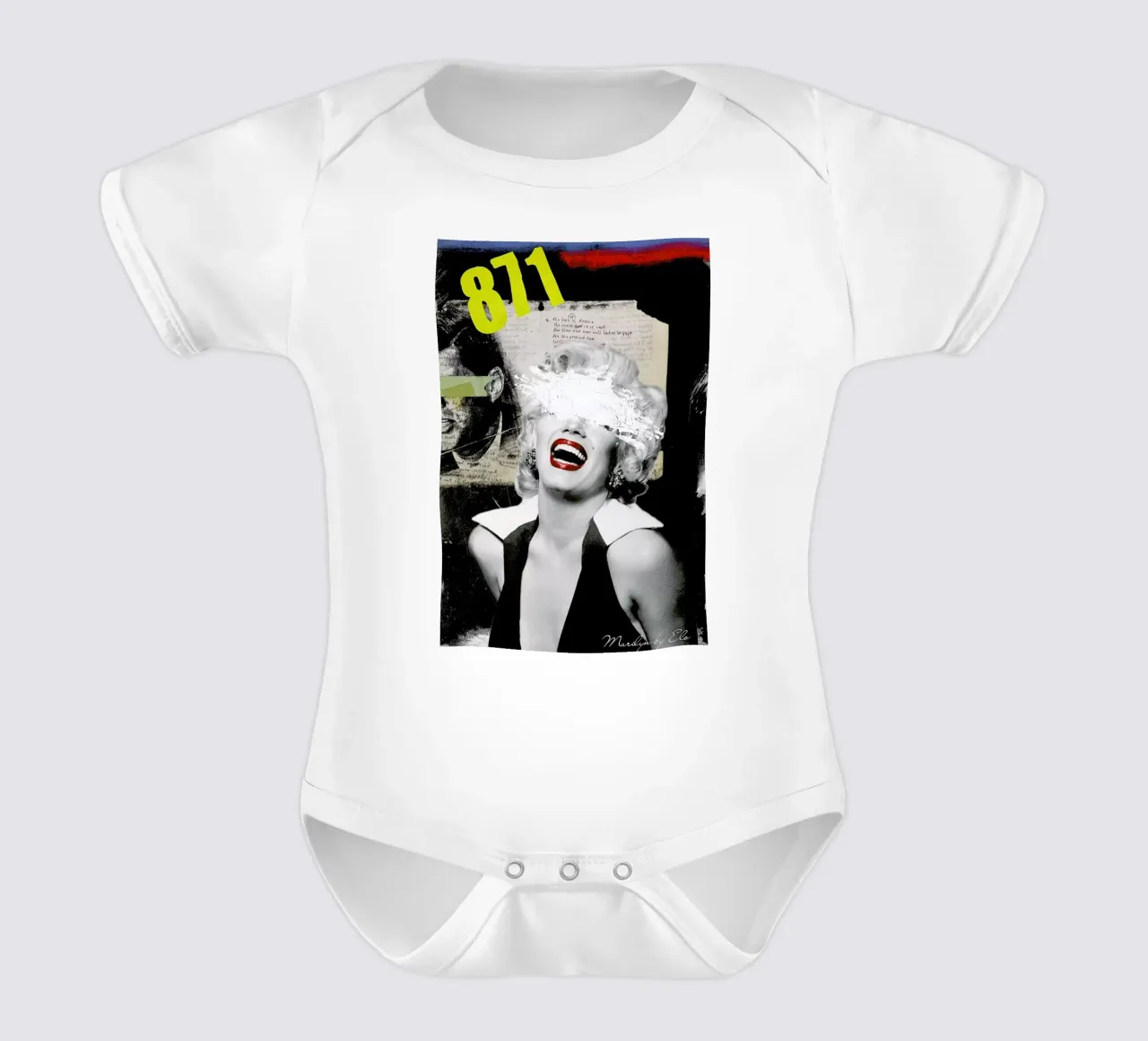 Public Figures: Marilyn short-sleeve baby romper by Elo Marc