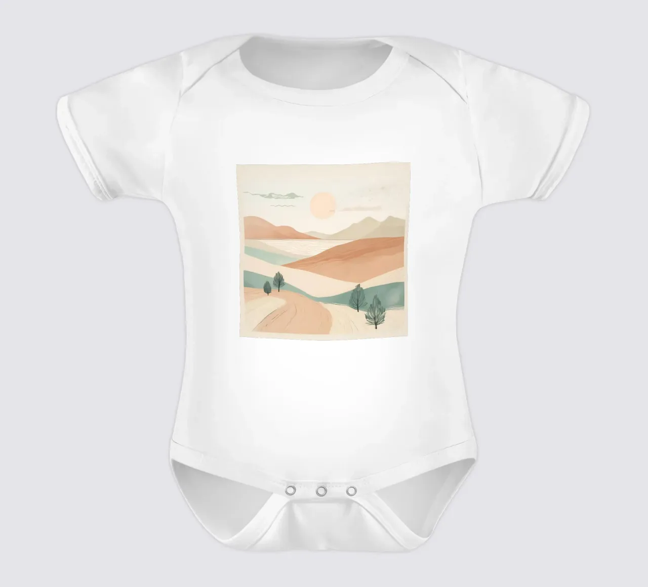 minimalistische Elemente Wüste Kurzarm Babybody von cofa home