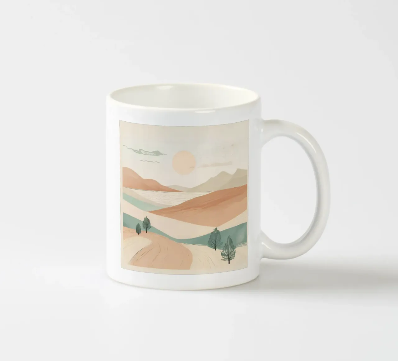 elementos minimalistas desierto taza de cerámica de cofa home