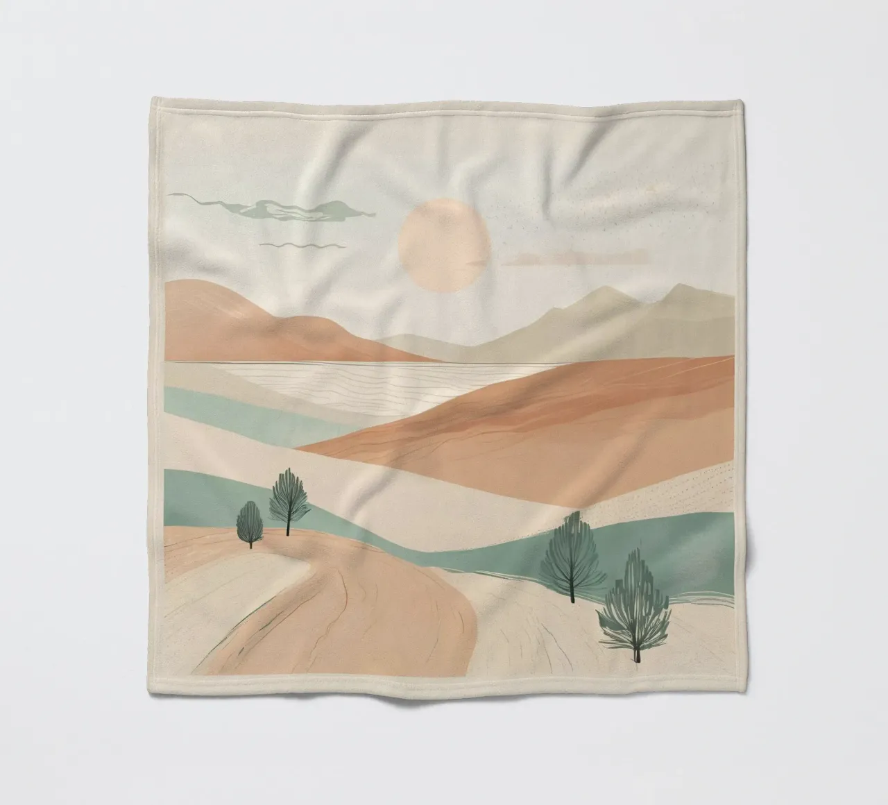 minimalistische Elemente Wüste Fleecedecke von cofa home
