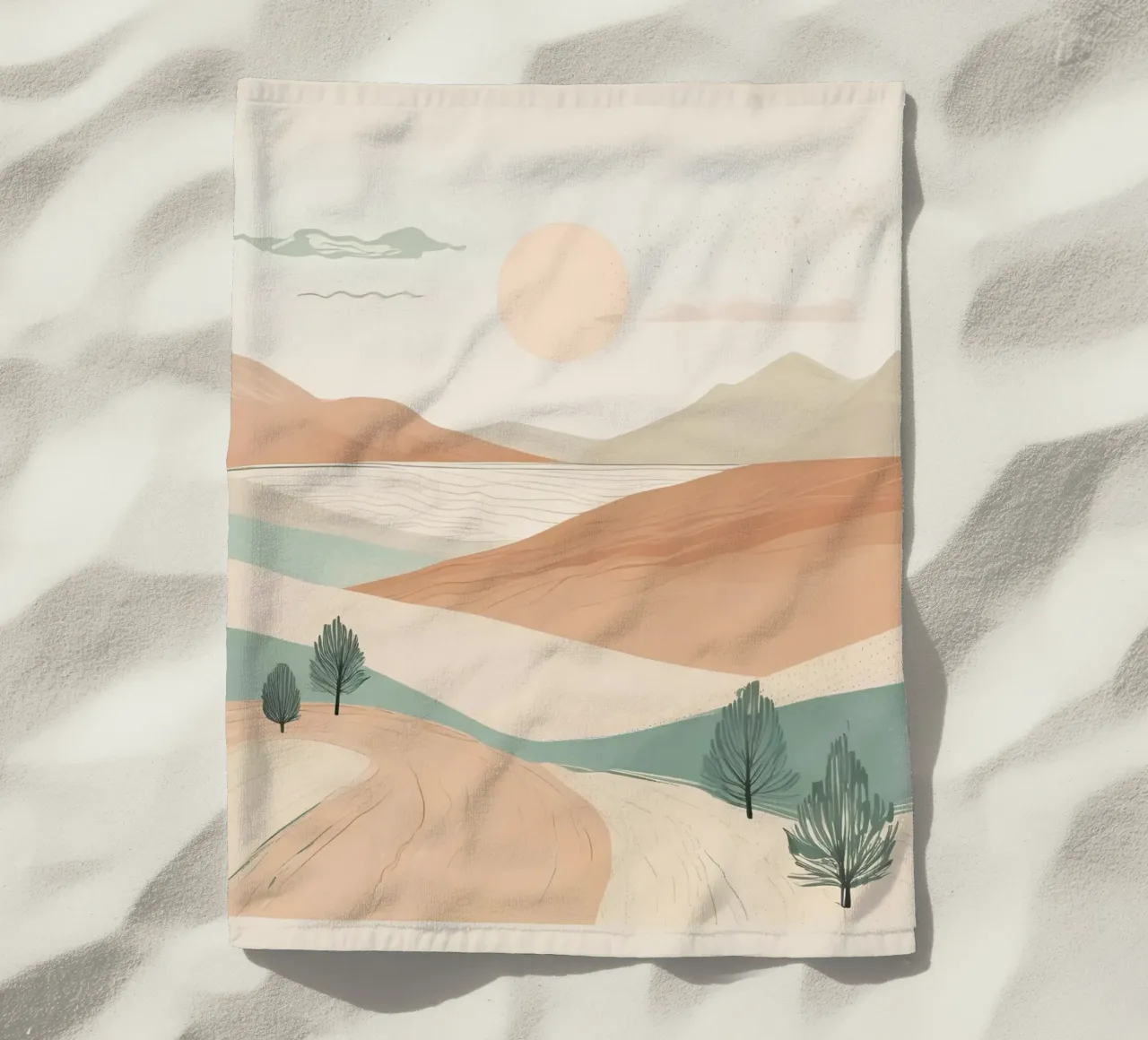 minimalist elements desert beach towel by cofa home