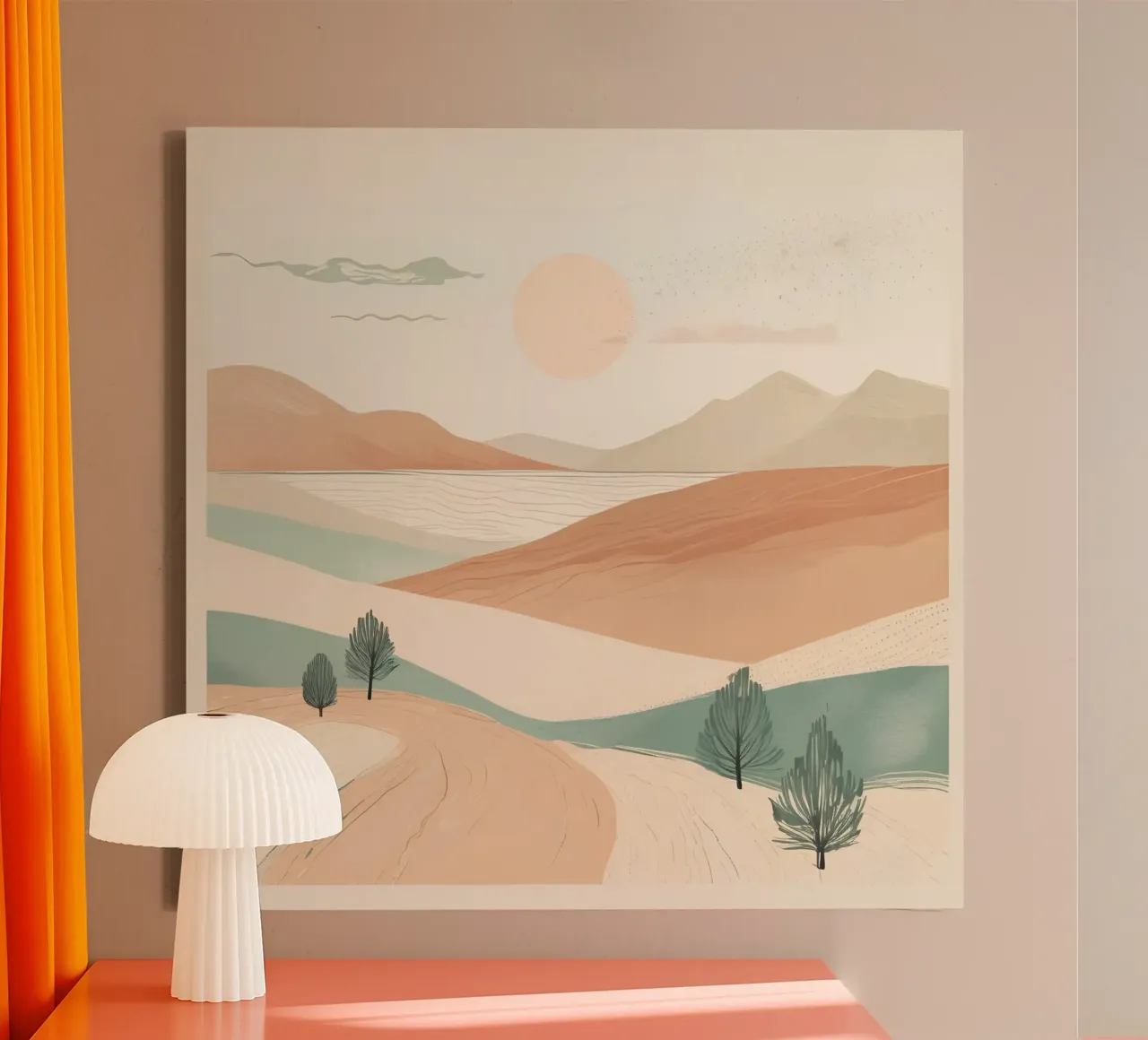 minimalist elements desert canvas by cofa home