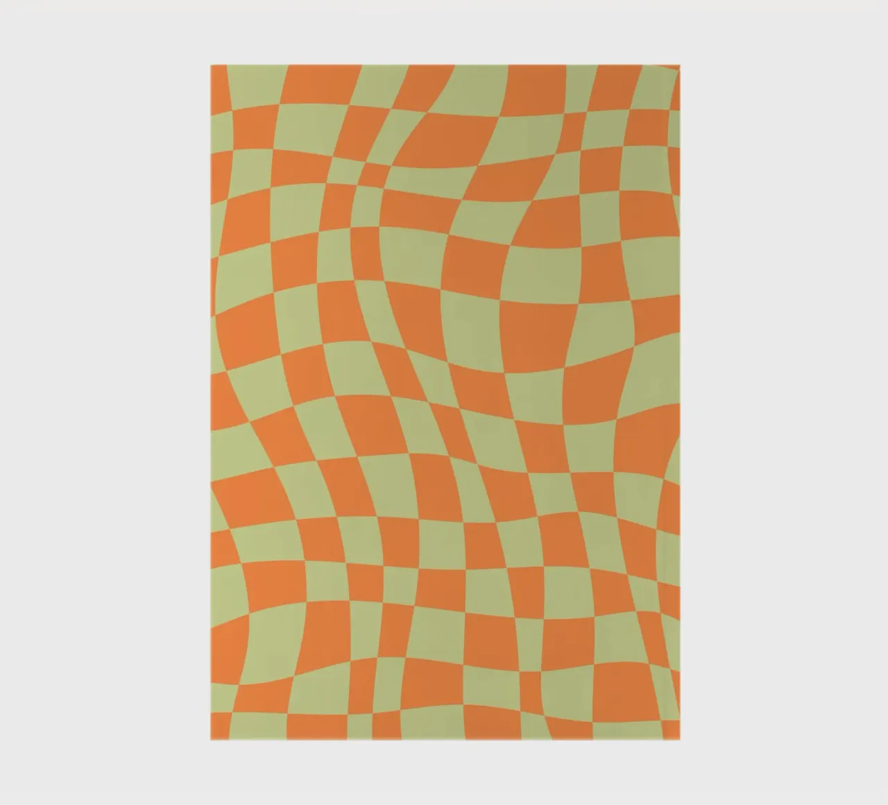 Chartreuse and orange wavy checker notebook by Little Dean