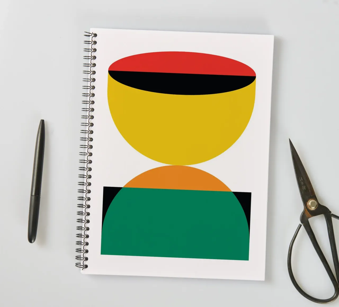 Bauhaus Hourglass Geometry spiral notebook by Family Bauhaus Art