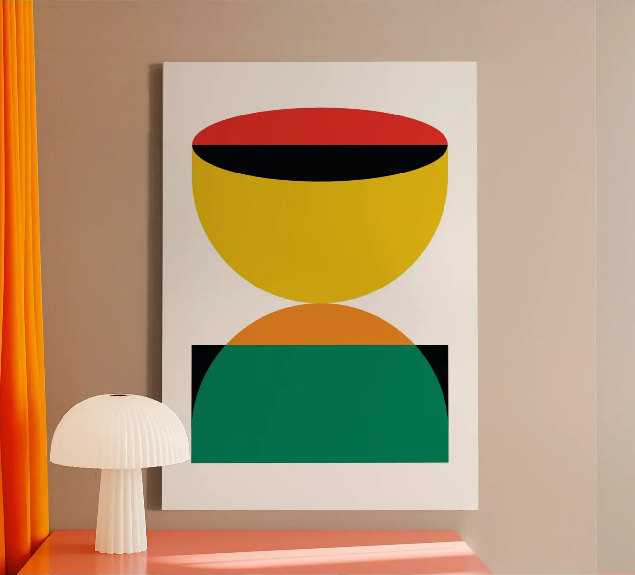 Geometria a clessidra Bauhaus tela con Cornice a cassetta da Family Bauhaus Art
