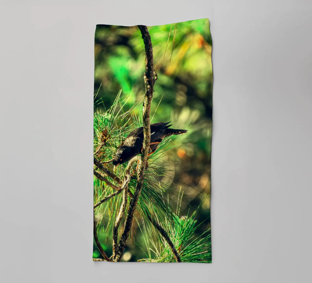 forest greenery bird towel by animal story home