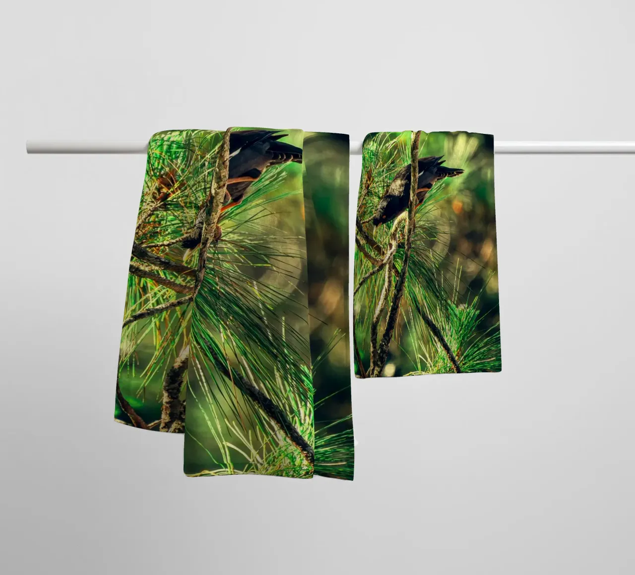 forest greenery bird towel by animal story home