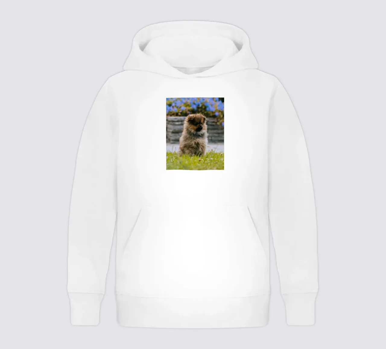 cucciolo sull'erba felpa bambino con cappuccio da animal story home