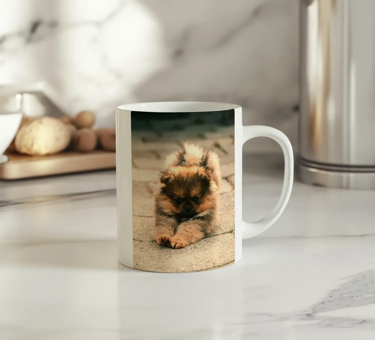 piccolo cucciolo giocoso tazza in ceramica da animal story home