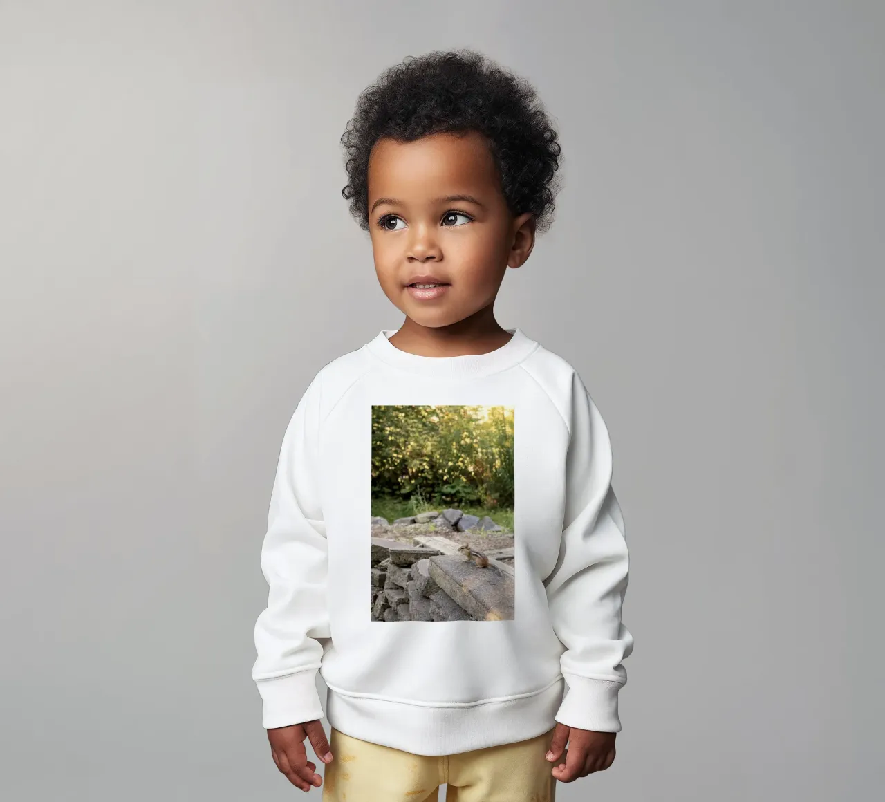 scoiattolo con rocce felpa neonato da animal story home