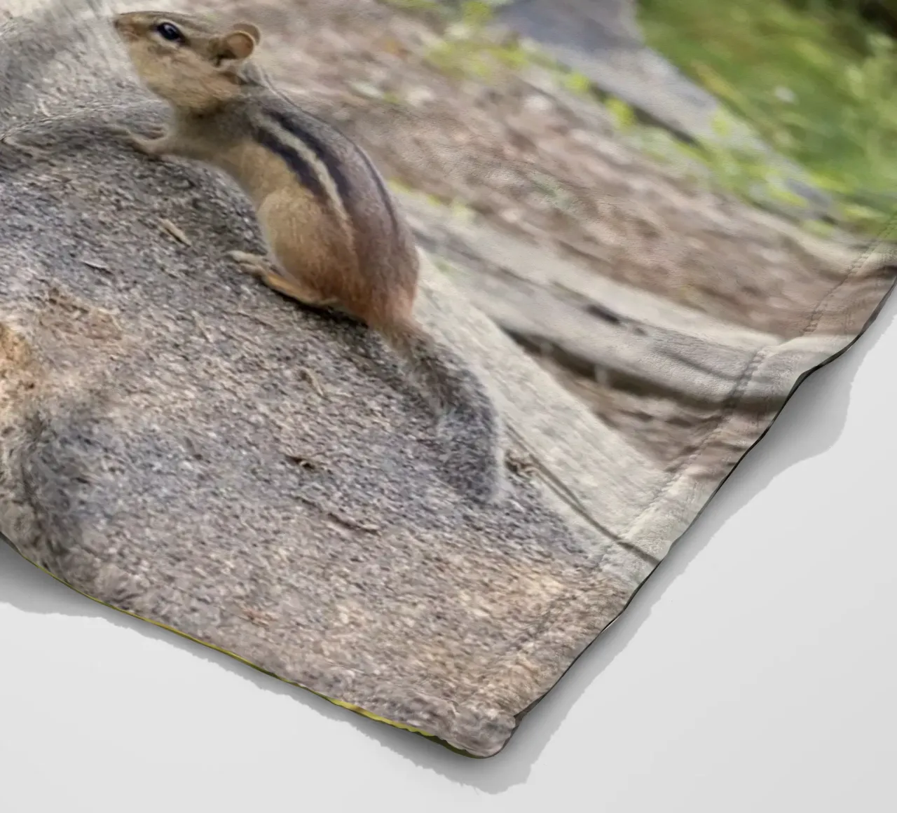 Streifenhörnchen mit Steinen Fleecedecke von animal story home