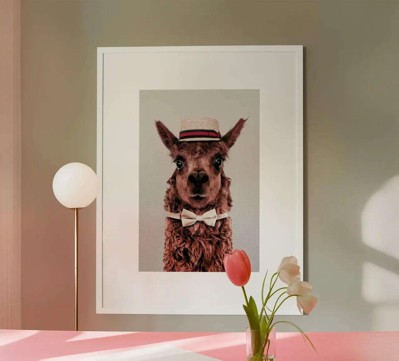 Alpaca poster con telaio in legno da Wouter Rikken